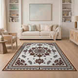 Elegant Brown Tan Persian Medallion Rug