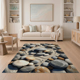 Mushroom Pebble Zen Garden Area Rug