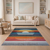Radiant Sunburst Stripe Area Rug
