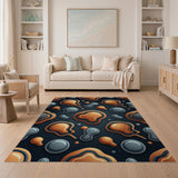 Modern Orange Blob Abstract Area Rug