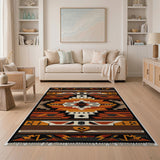 Southwestern Geometric Orange Area Rug