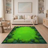 Whimsical Lush Green Forest Area Rug