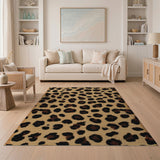 Leopard Print Distressed Vintage Area Rug