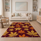 Autumn Maple Leaf Pattern Area Rug