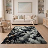 Industrial Factory Smoke Black White Area Rug