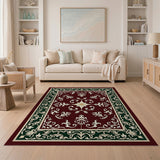 Elegant Red Persian Area Rug with Ornate Floral Motifs