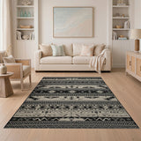 Geometric Black White Southwestern Geometric Area Rug
