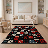 Dice Motif Geometric Area Rug