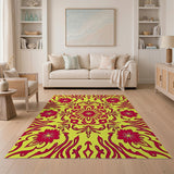 Vibrant Red Floral Persian Area Rug