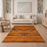 Southwestern Bold Orange Geometric Southwestern Rug