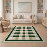 Green Buffalo Check Rustic Farmhouse Area Rug