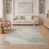 Abstract Area Serene Beige Abstract Wave Area Rug