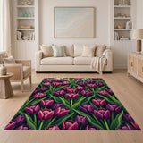 Purple Tulip Field Floral Rug