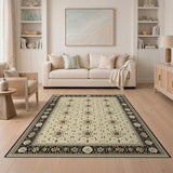 Ivory Traditional Persian Area Rug with Floral Motifs