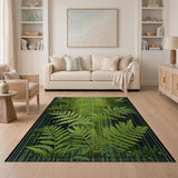 Lush Green Fern Canopy Area Rug