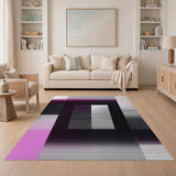Modern Pink Black Geometric Area Rug