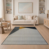 Bold Yellow Triangle Geometric Area Rug
