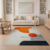 Bold Orange Bold Orange Geometric Abstract Area Rug