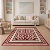 Red Geometric Heritage Tribal Area Rug