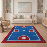 Multi-color and Patterns Baseball Field Area Rug