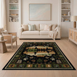 Rustic Bear Deer Wilderness Reflection Rug
