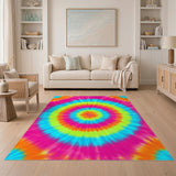 Vibrant Spiral Multi-Color Area Rug