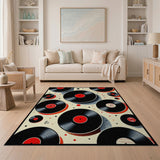 Geometric Modern Retro Vinyl Records Area Rug