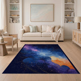 Starry Nebula Swirl Abstract Area Rug