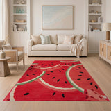 Vibrant Watermelon Slice Area Rug