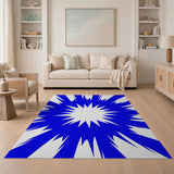 Vibrant Blue Starburst Geometric Area Rug