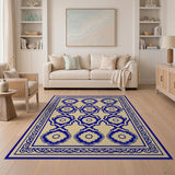 Navy Blue Medallion Persian Area Rug