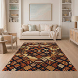 Terracotta Desert Geometric Area Rug