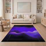 Abstract Area Purple Purple Wave Abstract Area Rug