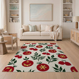 Cherry Tomato Starburst Fruit Pattern Rug