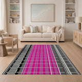 Pink Bold Pink Black Plaid Area Rug