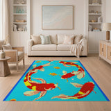 Pixelated Koi Fish Area Rug