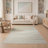 Beige Wave Abstract Area Rug