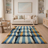 Distressed Vintage Awning Stripe Rug
