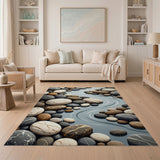 River Pebbles Stream Area Rug