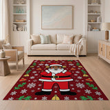 Jolly Black Santa Christmas Cartoon Area Rug