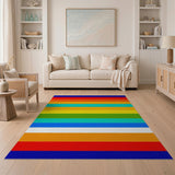 Multi-color and Patterns Geometric Modern Vibrant Multi-Color Horizontal Stripe Area Rug