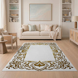 Luxurious Gold Ornate Persian Area Rug