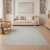 Neutral Horizontal Stripe Woven Rug
