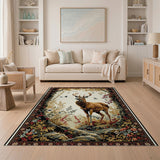 Majestic Autumn Deer Forest Tapestry Rug