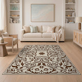 Ornate Floral Beige Vintage Area Rug
