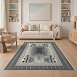 Black White Geometric Fade Area Rug