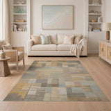 Textural Patchwork Neutral Area Rug