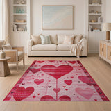 Romantic Red Hearts Southwestern Area Rug