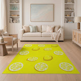 Slices Sunny Lemon Slices Yellow Area Rug
