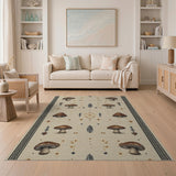 Mushroom Heritage Tribal Area Rug
